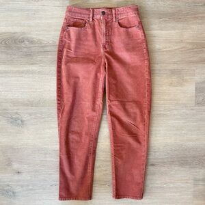 Corduroy Mom Straight Jean- Burnt Orange